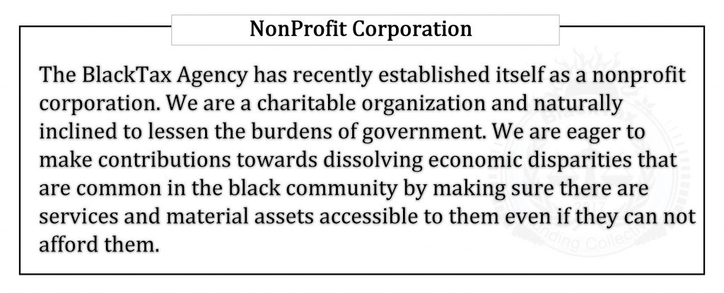 A statement that we are now a nonprofit corporation.